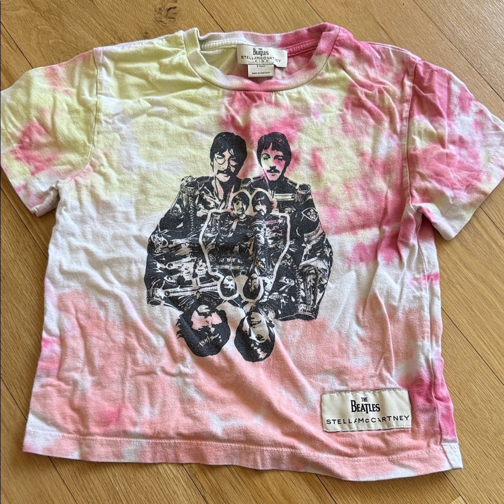 Stella McCartney Kids Beatles Pink Yellow Tie-Dye Tee